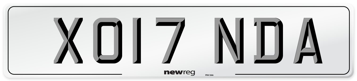 XO17 NDA Number Plate from New Reg